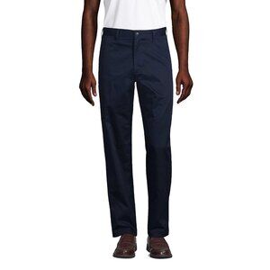 NEW Lands' End Men's Size 40 Traditional Fit Chino Pants Flex Waist Cotton Navy